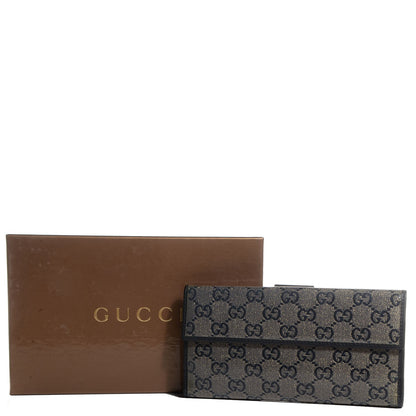 Gucci Crystal Monogram Icon Bar Continental Flap Wallet Dark Blue 8 of 8