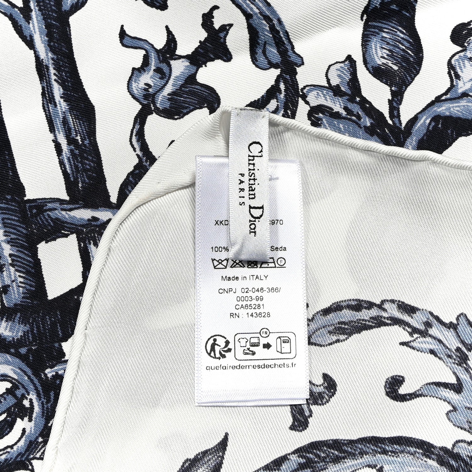 Christian Dior Silk Le Monde 90 Square Scarf White Multicolor 3 of 4