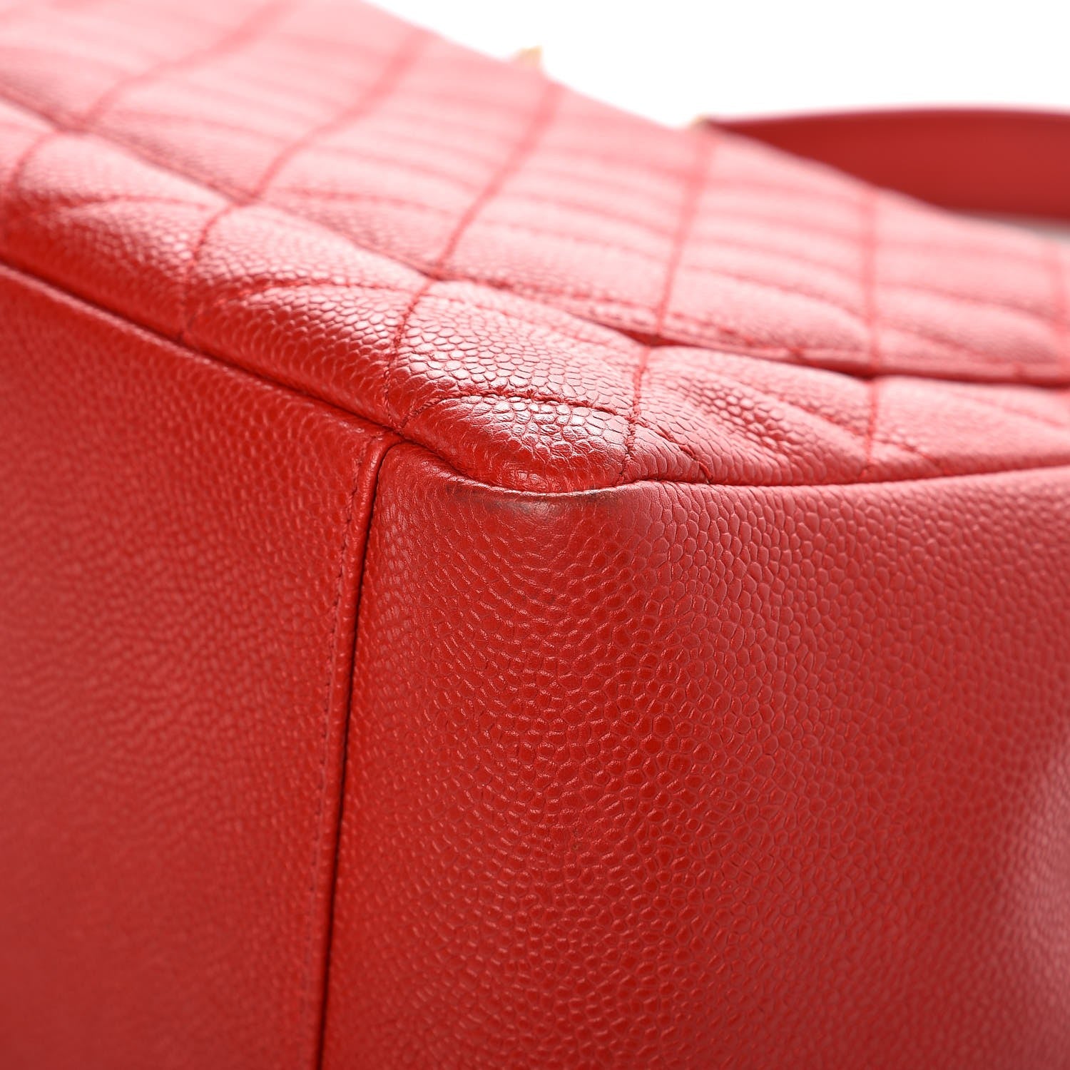 Chanel Caviar Quilted Grand Shopping Tote GST Red 11 of 13