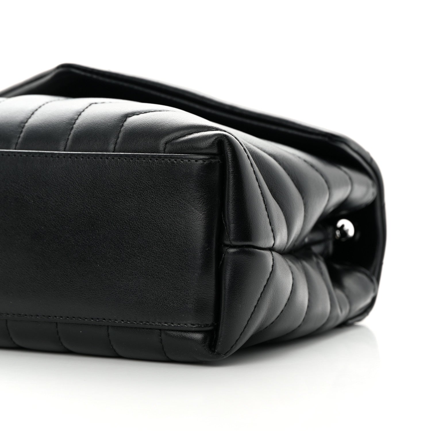 Saint Laurent Calfskin Y Quilted Monogram Monochrome Small Loulou Chain Satchel Black 10 of 15