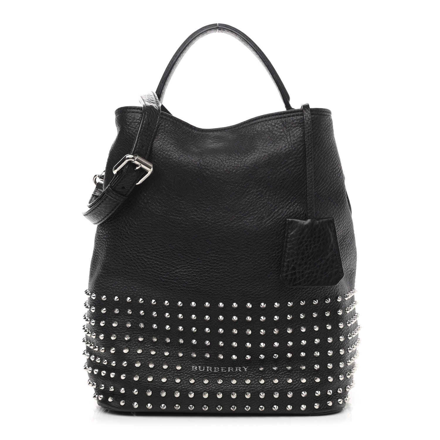 Burberry Calfskin Studded Medium Susanna Hobo Black 1 of 9