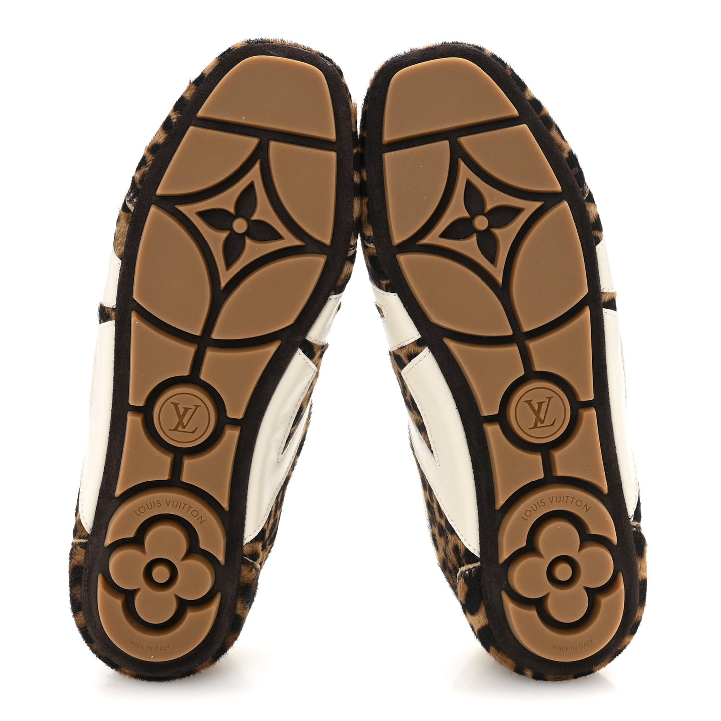 Calfskin Pony Hair Leopard LV Sneakerina 37 Brown
