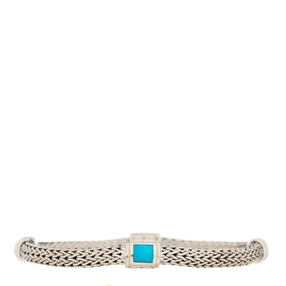 John Hardy Sterling Silver Turquoise 4 station Classic Chain Bracelet 3 of 5
