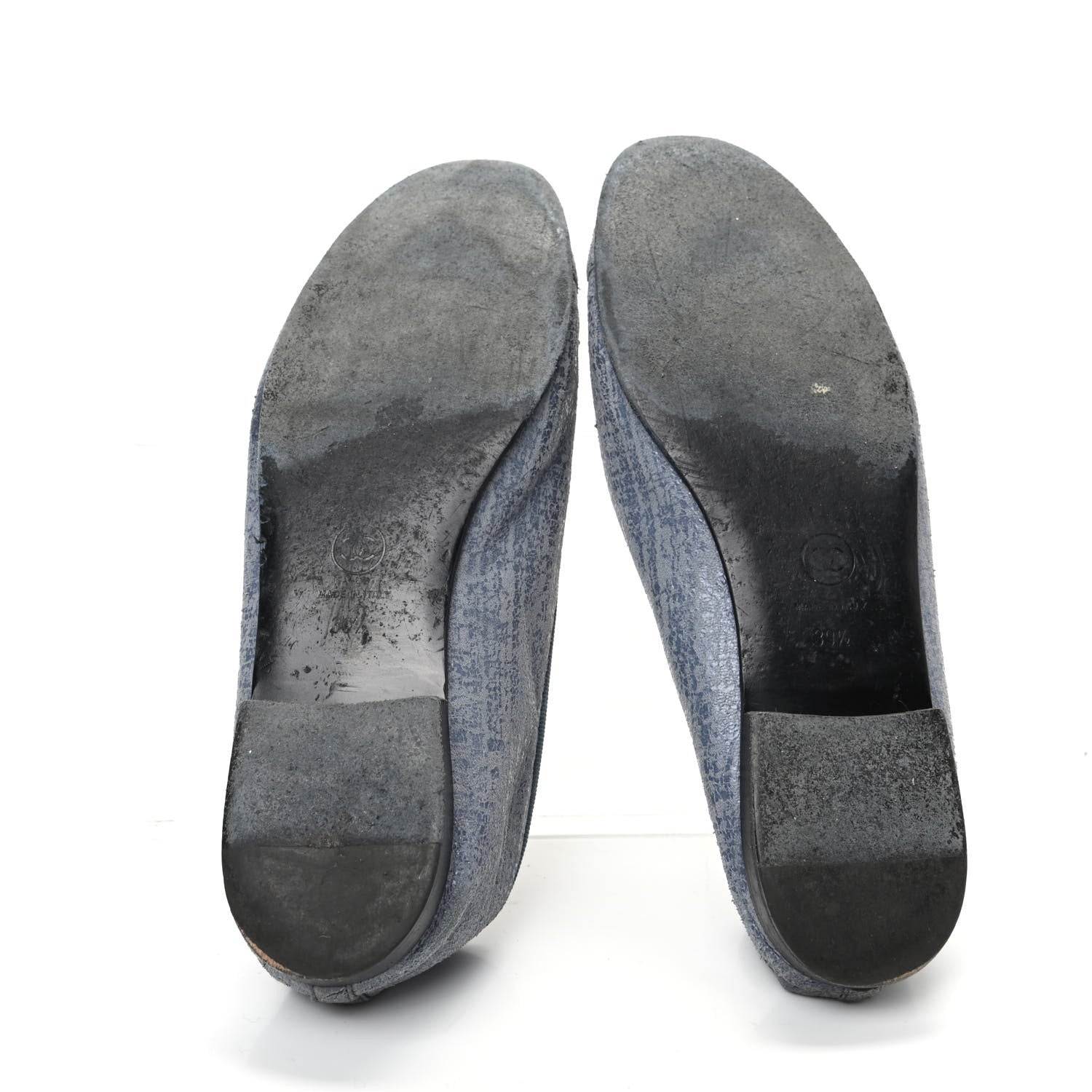 Chanel Iridescent Calfskin Cap Toe CC Ballerina Flats 39.5 Blue 5 of 12