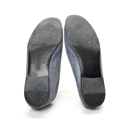 Chanel Iridescent Calfskin Cap Toe CC Ballerina Flats 39.5 Blue 5 of 12