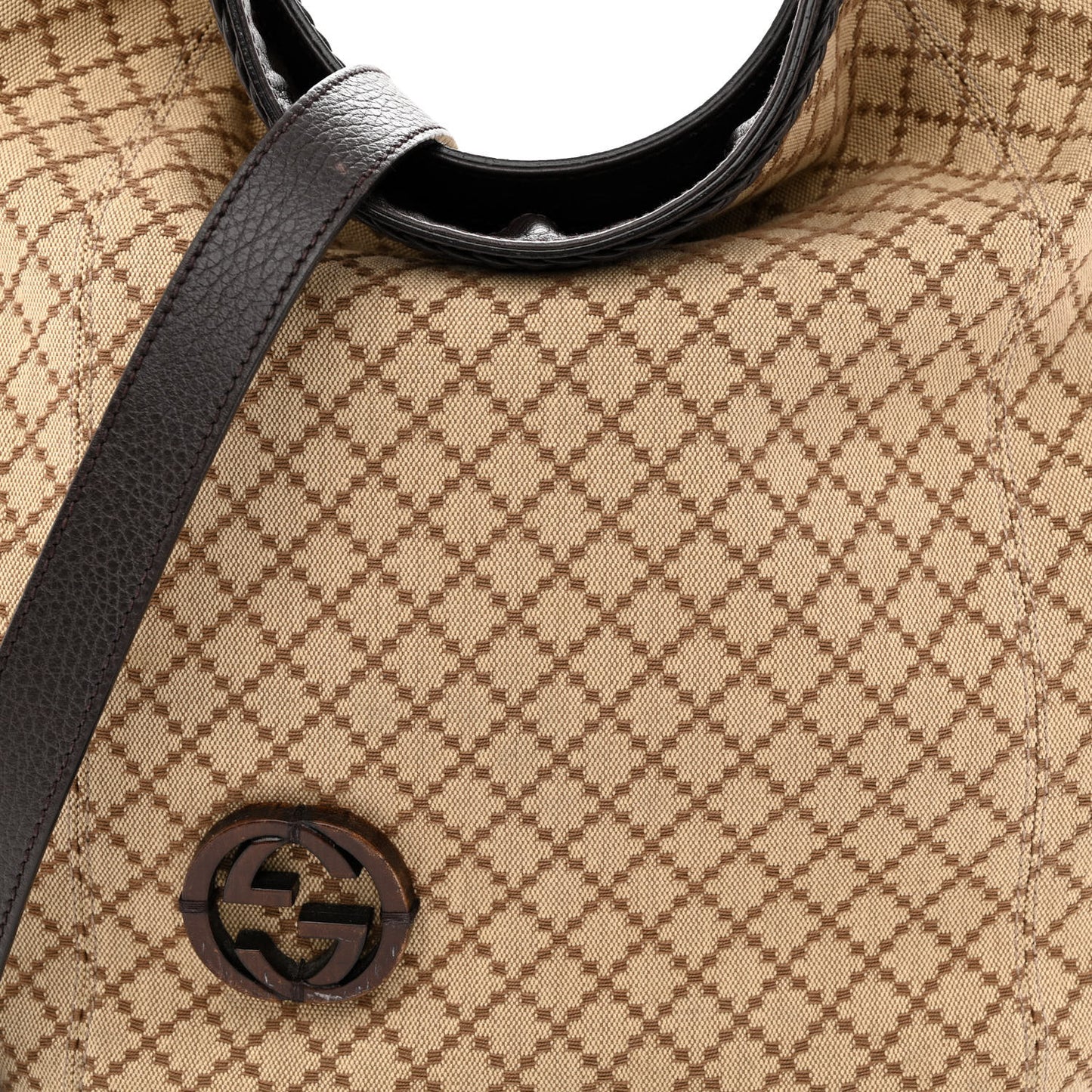 Canvas Diamante Hobo Dark Brown