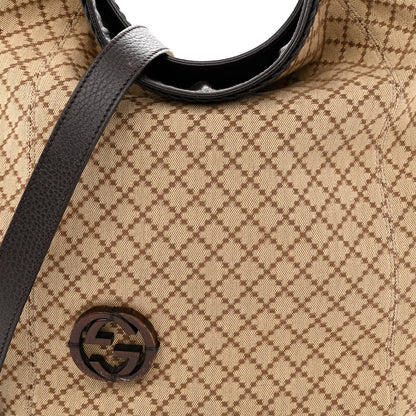 Gucci Canvas Diamante Hobo Dark Brown 10 of 17