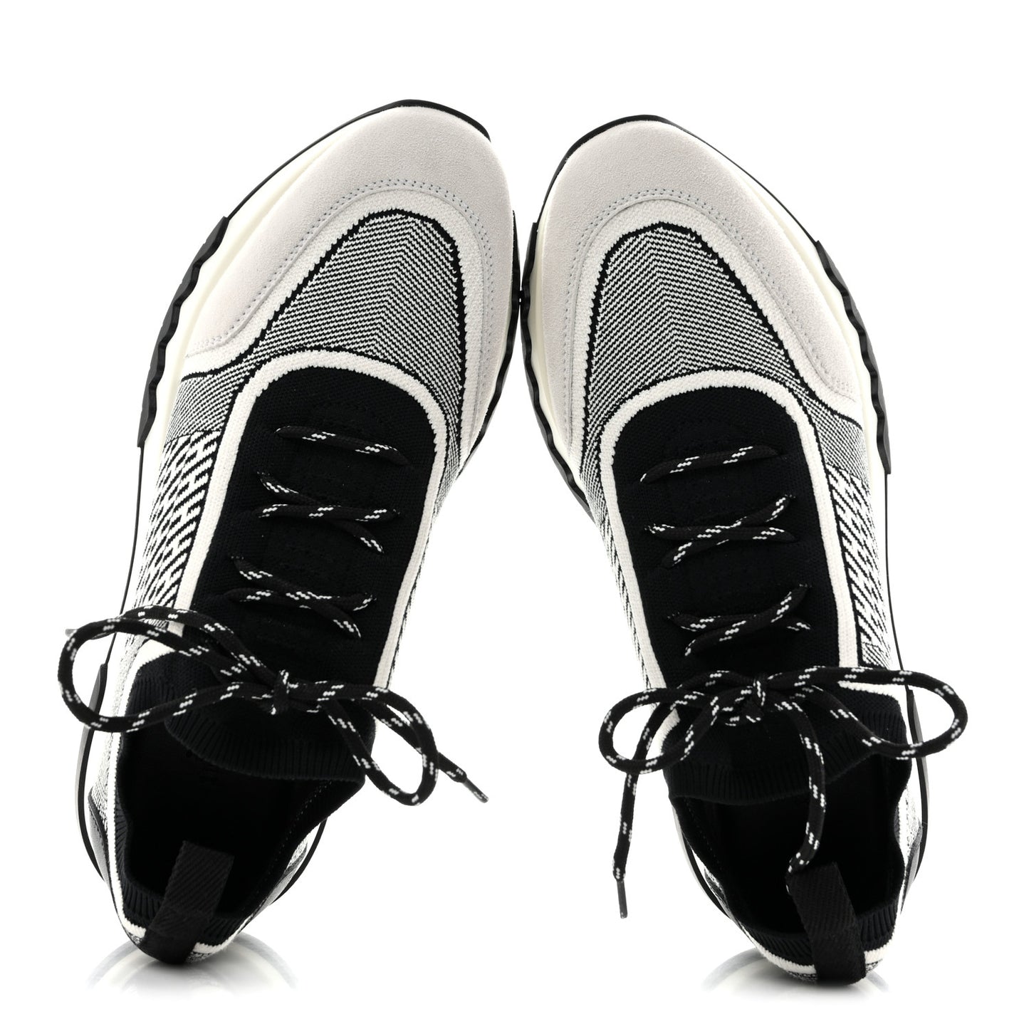 Knit Bi-Color Womens Addict Sneakers 37 Black White