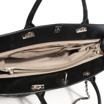 Chanel Aged Calfskin Quilted Be CC Tote Black 5 of 8