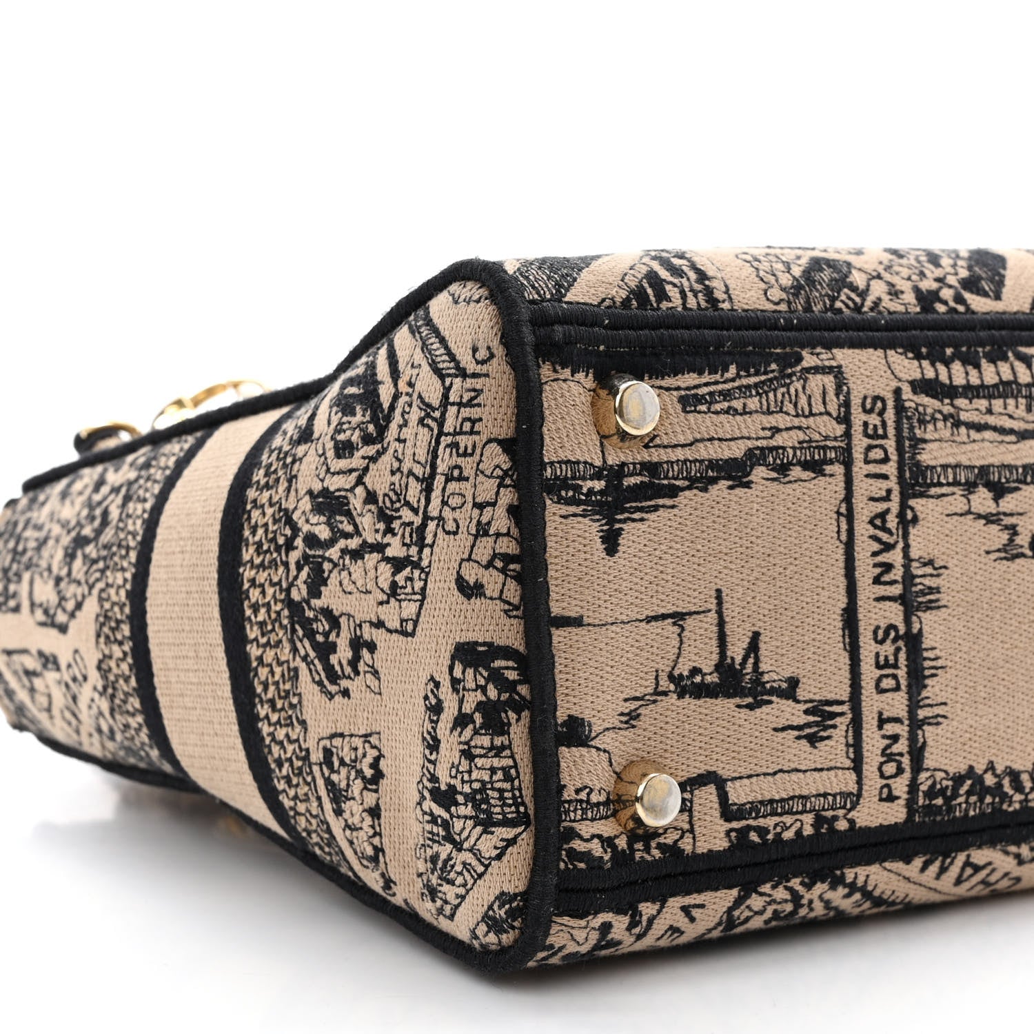 Christian Dior Canvas Embroidered Medium Plan de Paris Lady D-Lite Beige Black 11 of 15