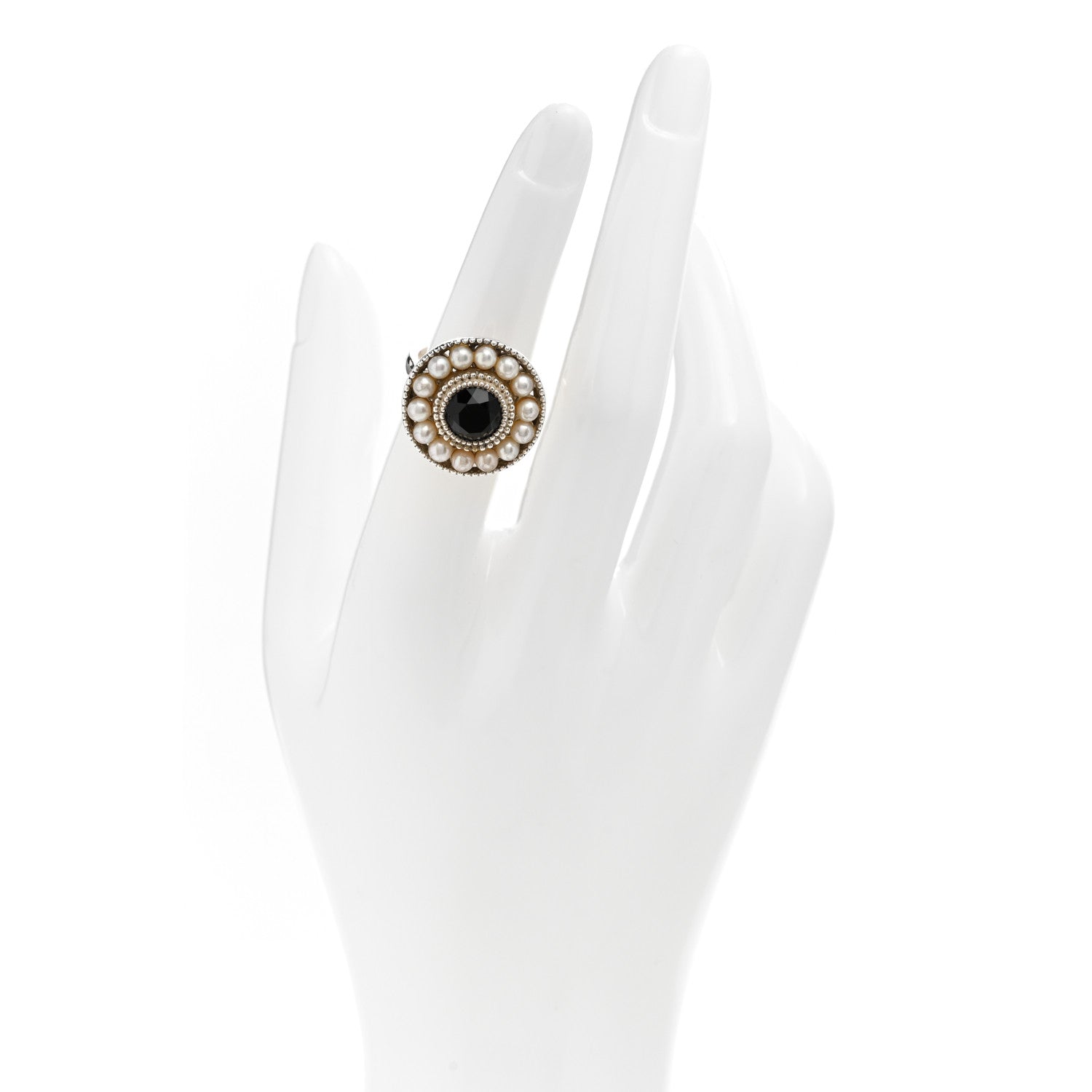 Tiffany Sterling Silver Black Onyx Freshwater Pearl Ziegfeld Ring 49 5 2 of 5