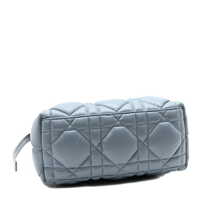 Christian Dior Calfskin Macrocannage Medium Diortravel Nomad Pouch Bracing Blue 4 of 10