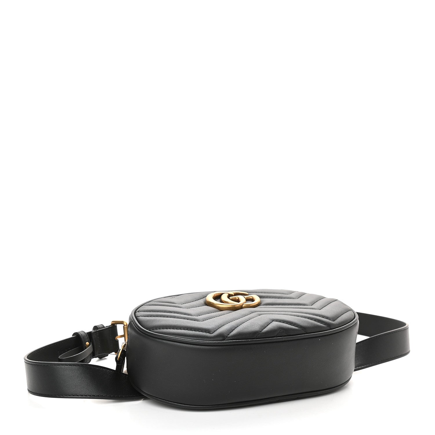 Gucci Calfskin Matelasse GG Marmont Belt Bag 95 38 Black 4 of 10