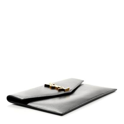 Saint Laurent Smooth Shiny Calfskin Monogram Uptown Pouch Black 4 of 8