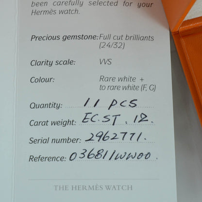Hermes Stainless Steel Alligator Diamond 26mm Heure H Hour Quartz Watch Rouge Casaque 6 of 6
