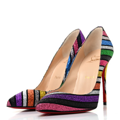 Christian Louboutin Suede Stripy Glitter Pigalle Follies 100 Pumps 36 Multicolor 3 of 7