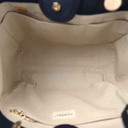 Chanel Mixed Fibers Small Deauville Tote Navy 6 of 12