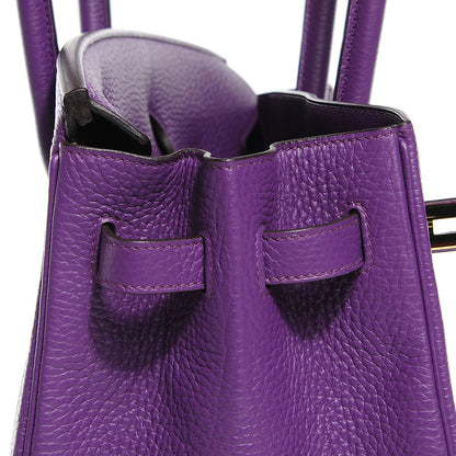 Hermes Taurillon Clemence Birkin 35 Ultraviolet 18 of 32