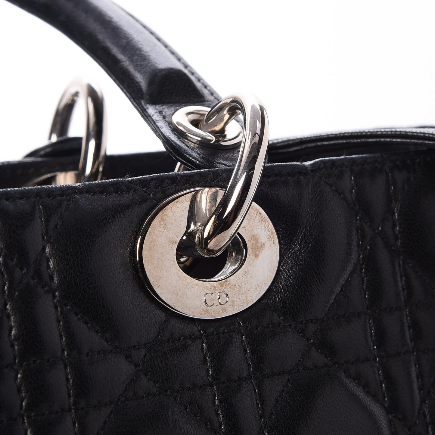 Lambskin Cannage Large Lady Dior Black