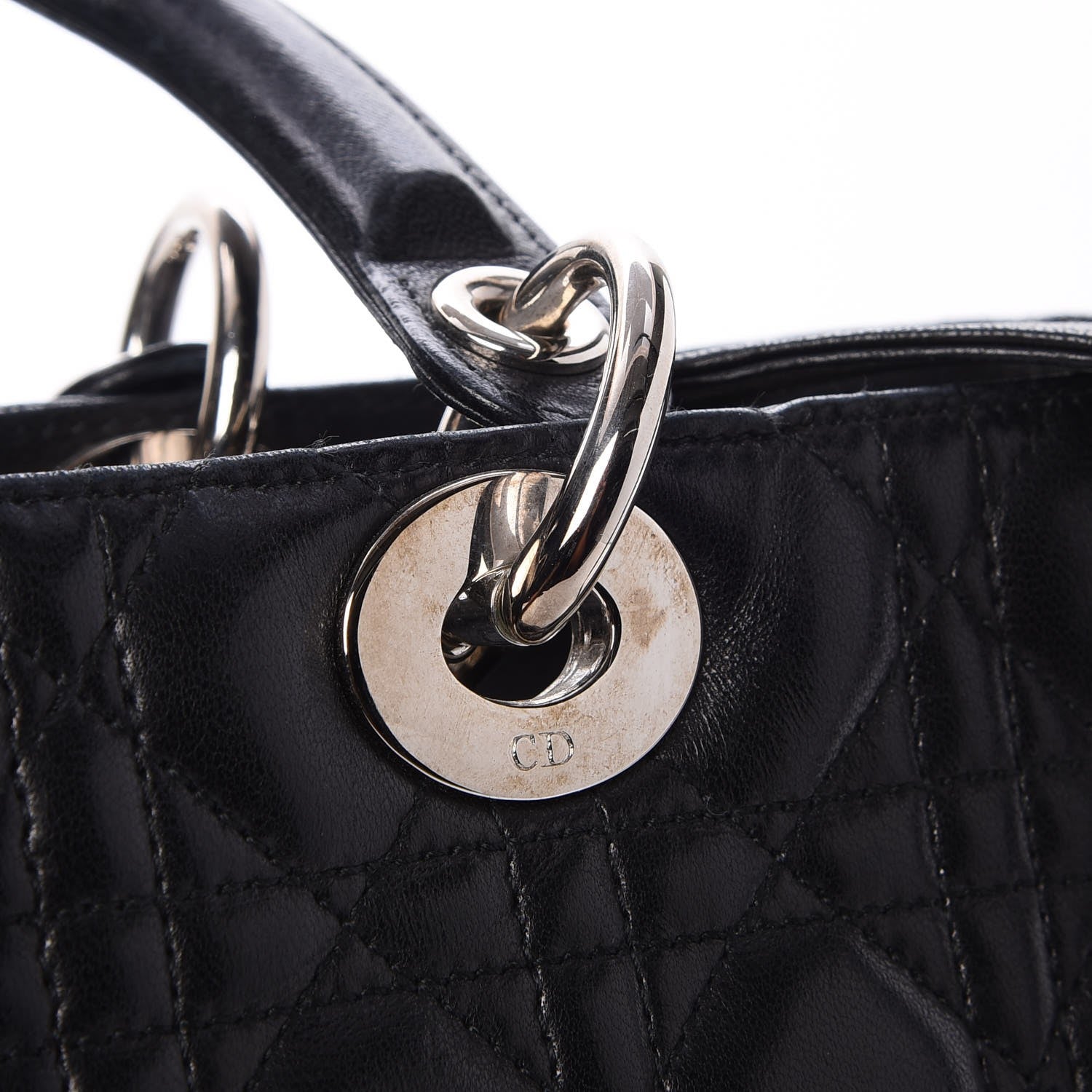 Christian Dior Lambskin Cannage Large Lady Dior Black 10 of 11