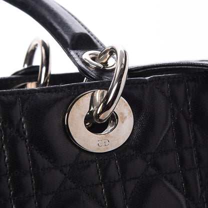 Christian Dior Lambskin Cannage Large Lady Dior Black 10 of 11