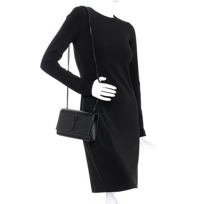 Saint Laurent Grain De Poudre Small Monogram Kate Satchel Black 2 of 7