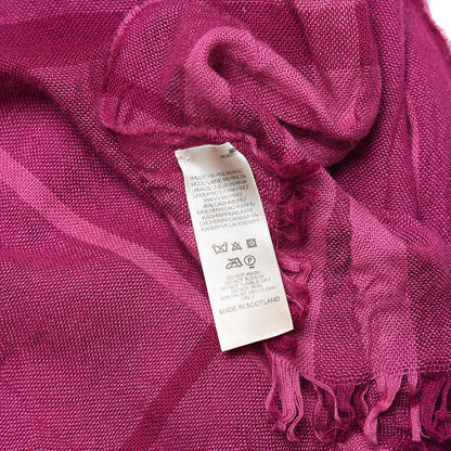 Burberry Merino Wool Cashmere Giant Check Scarf Pink 4 of 5
