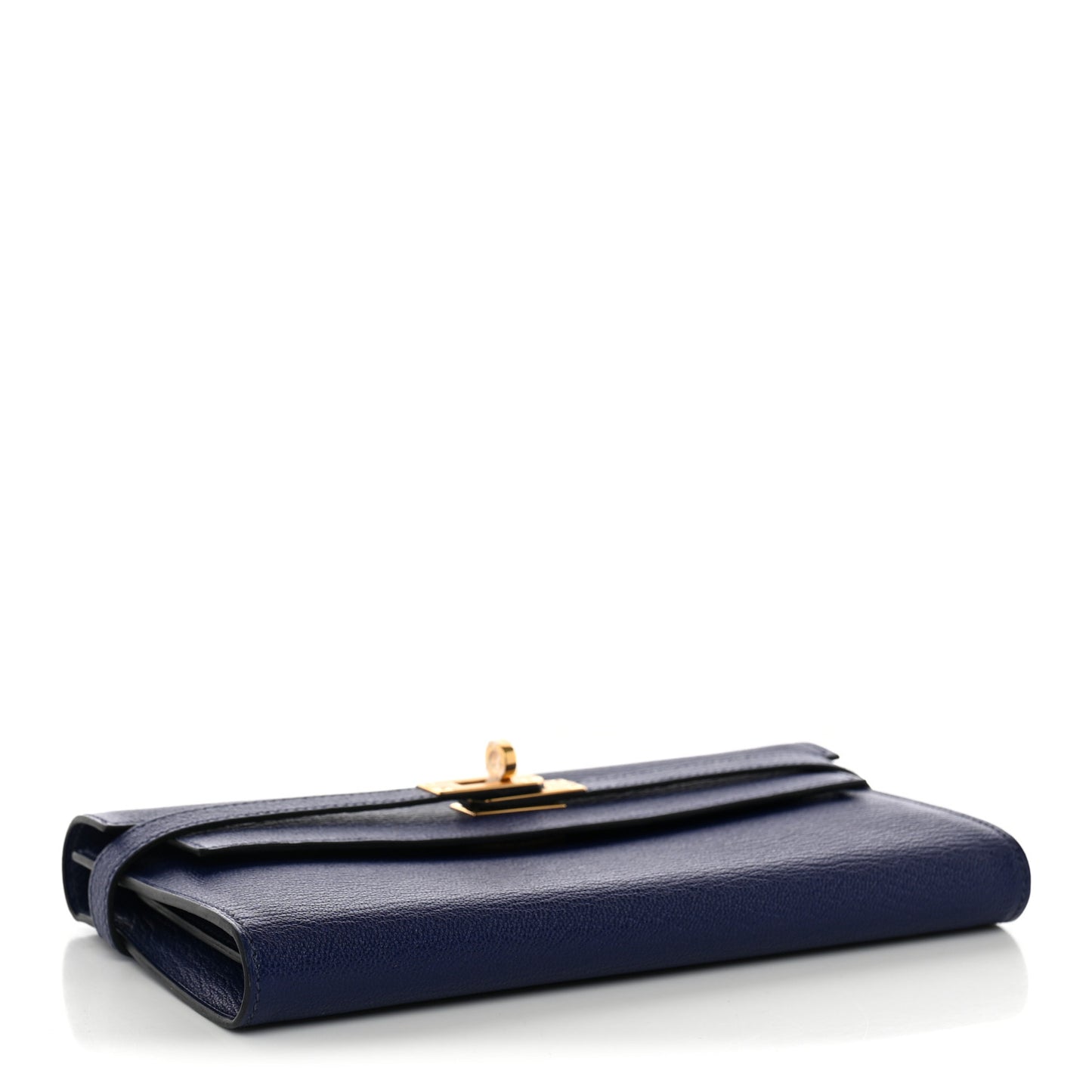 Chevre Mysore Kelly Longue Wallet Bleu Ecre