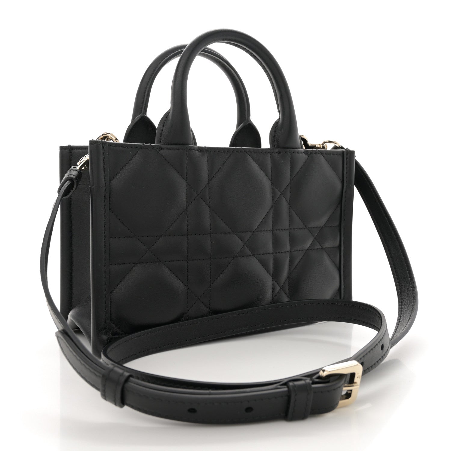 Christian Dior Calfskin Macrocannage Mini Book Tote Black 2 of 11