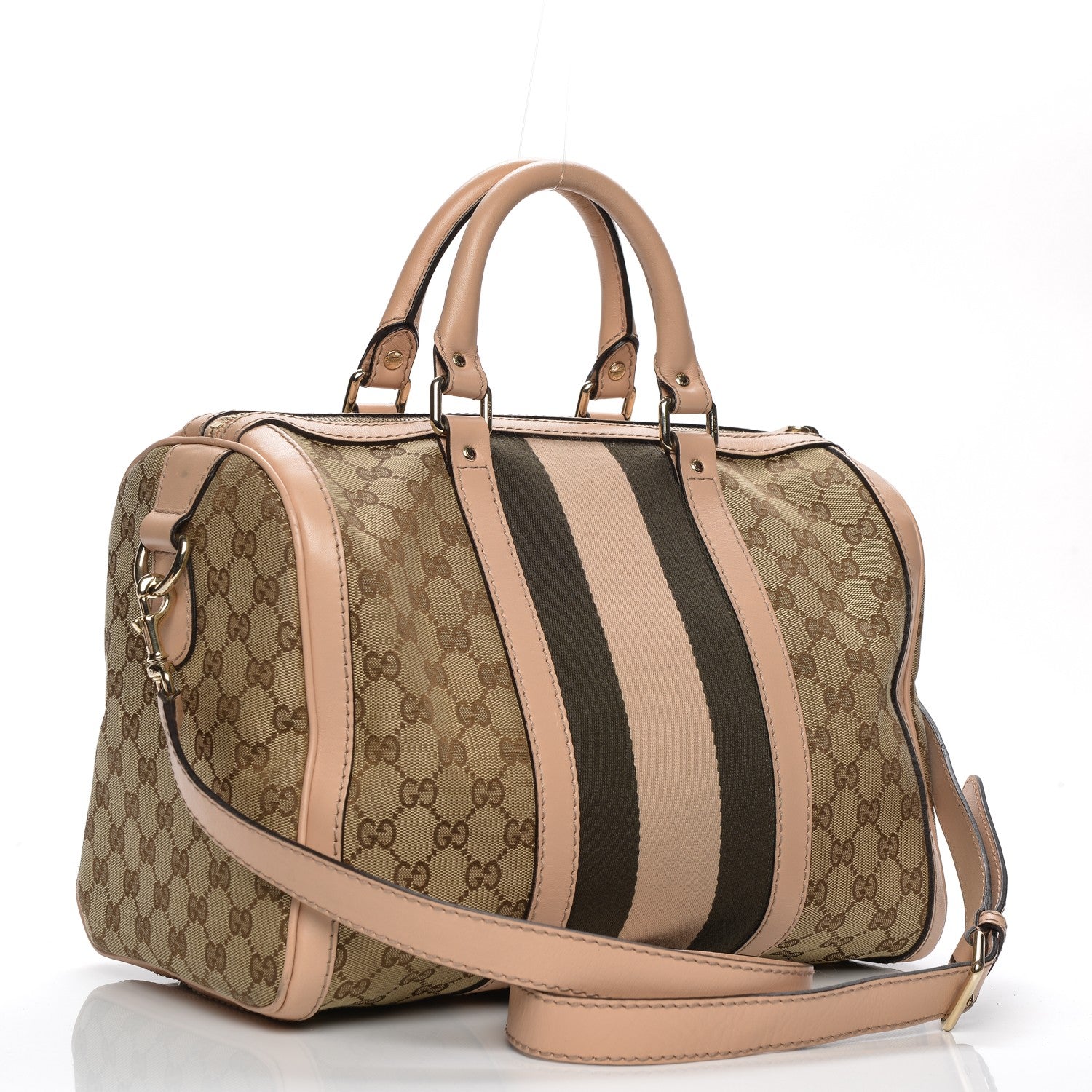 Gucci Monogram Vintage Web Medium Boston beige 3 of 12
