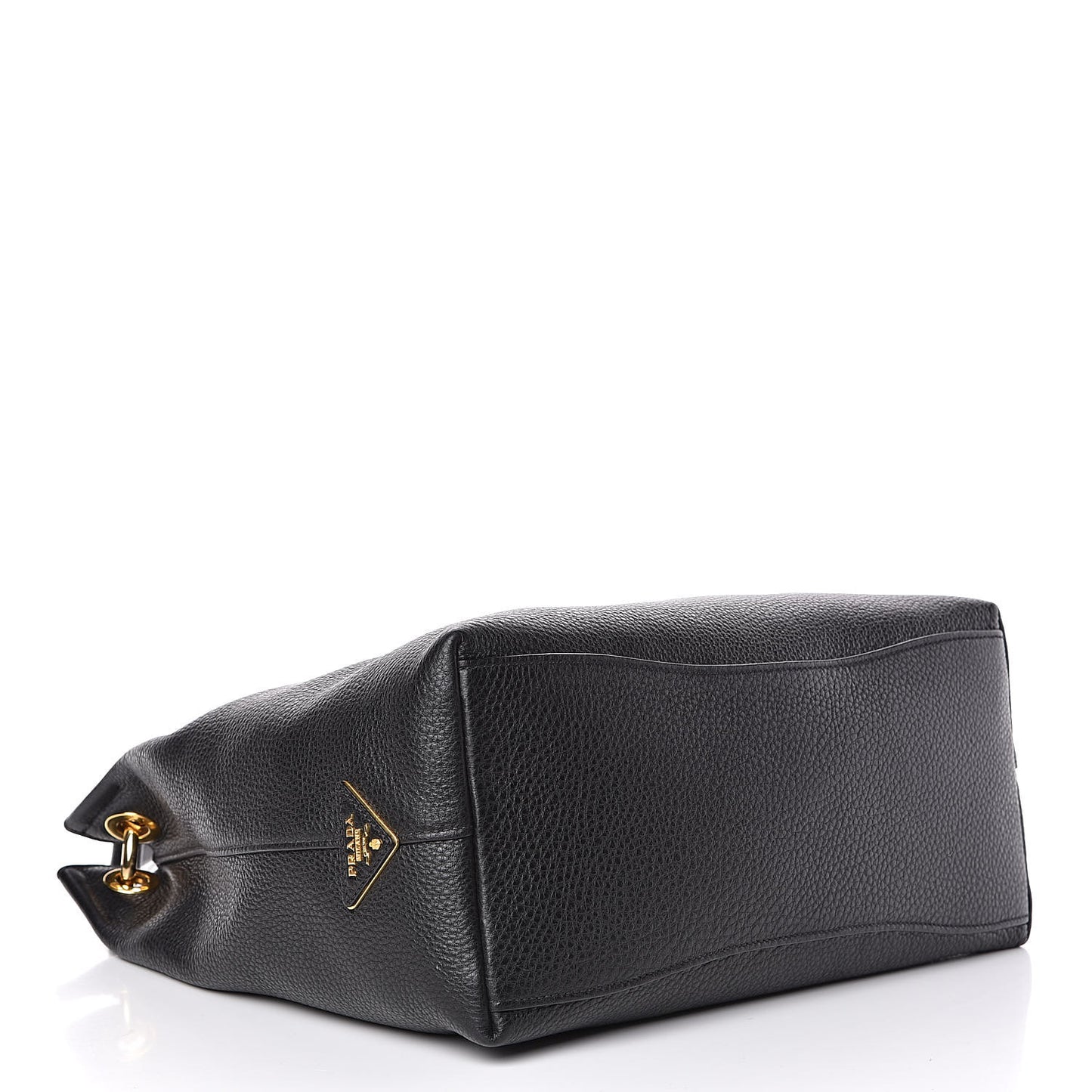Vitello Phenix Embossed Logo Hobo Black