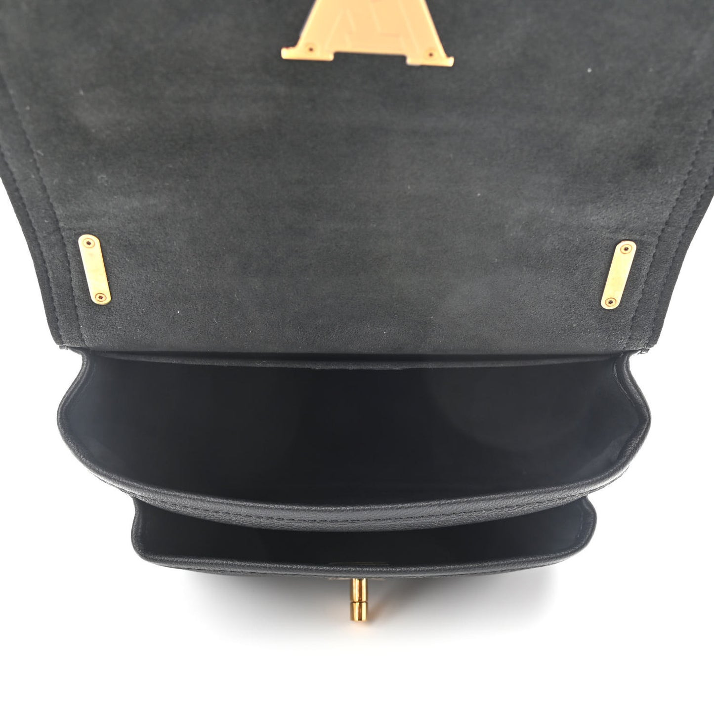 Grained Calfskin Lockme Chain Bag Black