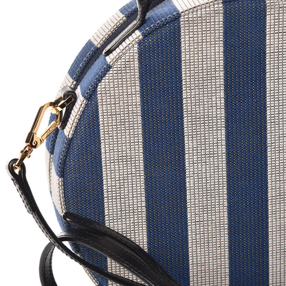 Mansur Gavriel Canvas Stripe Circle Crossbody Blue White 8 of 12