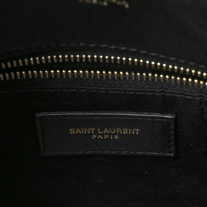 Saint Laurent Lambskin Quilted Small Loulou Puffer Monogram Chain Satchel Black 6 of 8