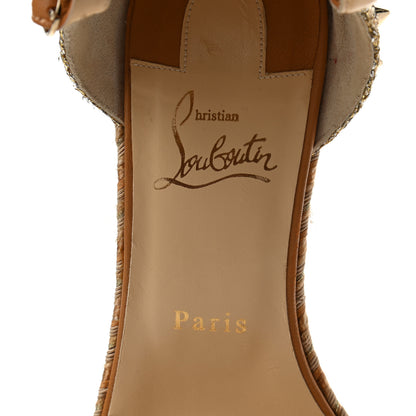 Christian Louboutin Nappa Madmonica 120 Wedge Sandals 40 Gold Silver 7 of 8