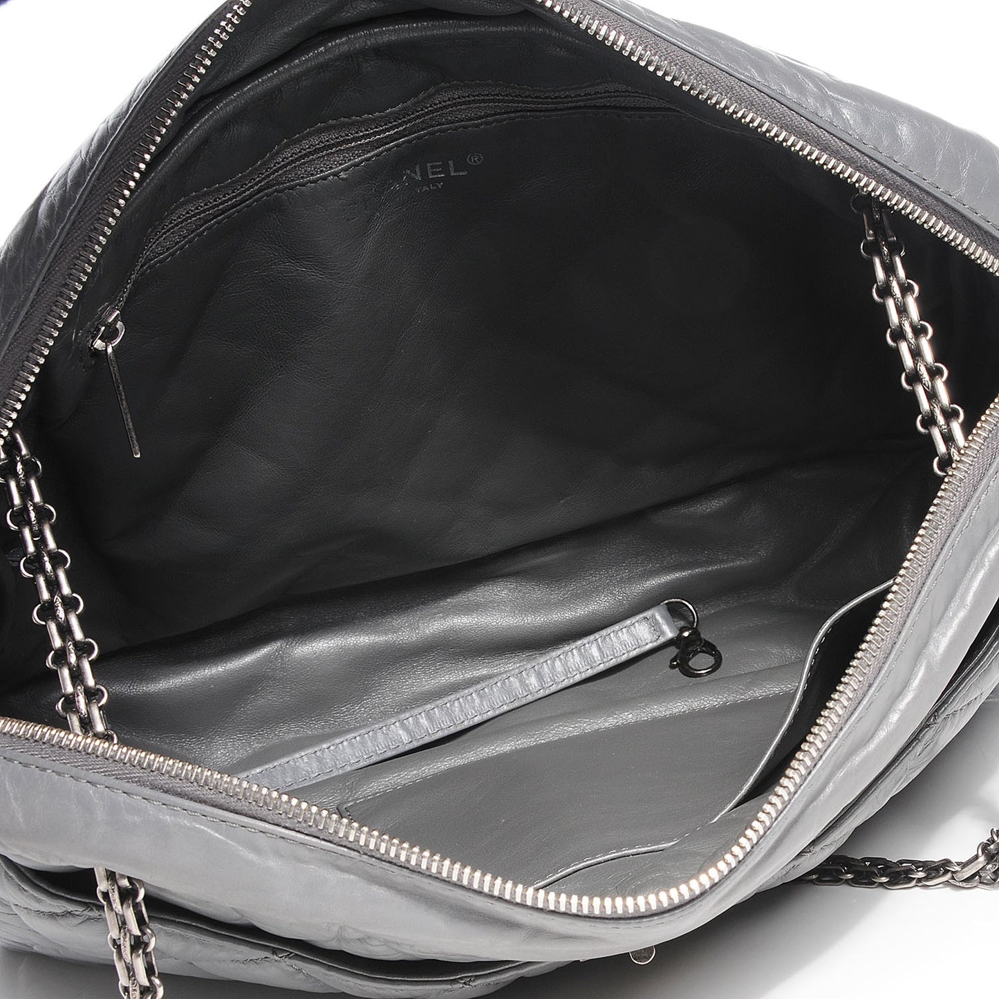 Aged Calfskin Quilted Large Reissue Camera Case Grey