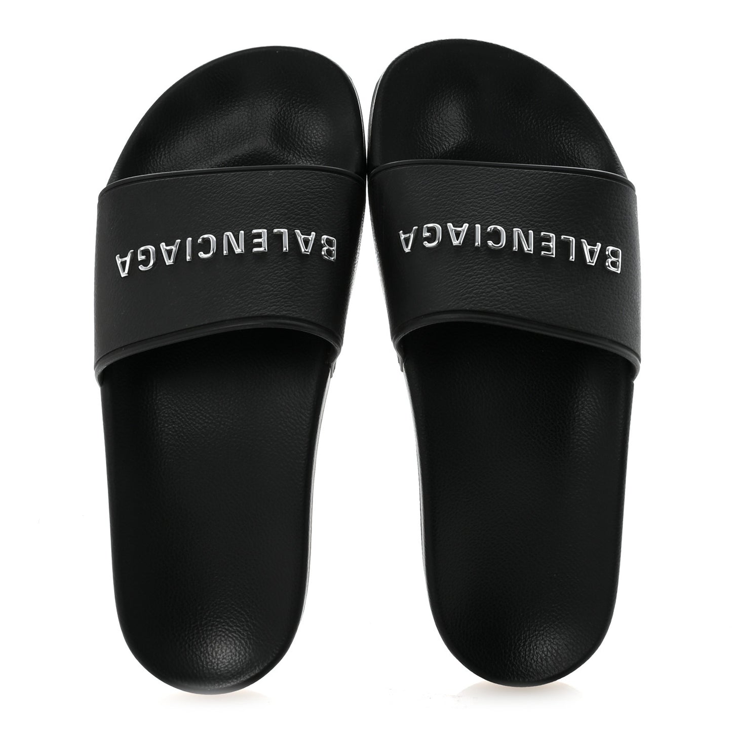 Rubber Logo Pool Slide Sandals 37 Black