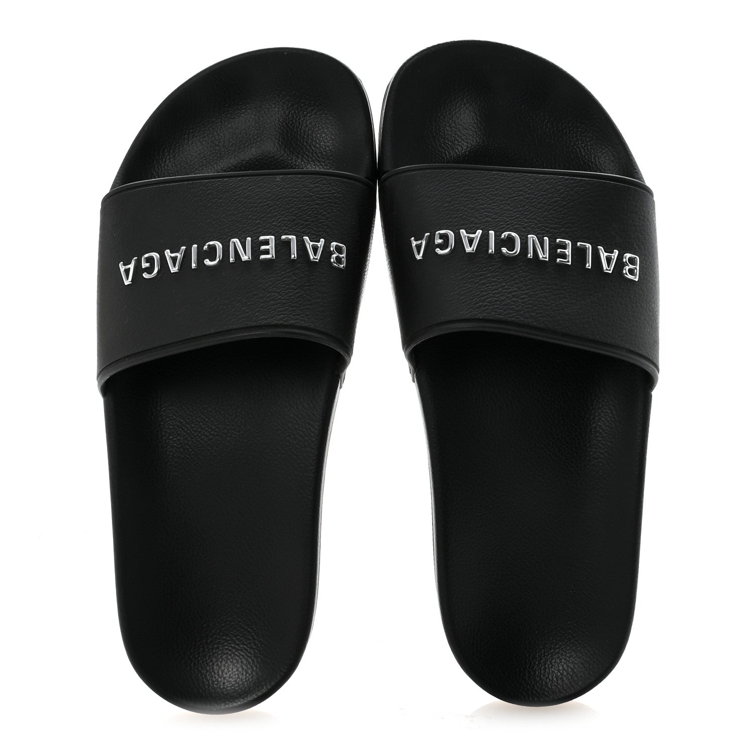 Balenciaga Rubber Logo Pool Slide Sandals 37 Black 4 of 16