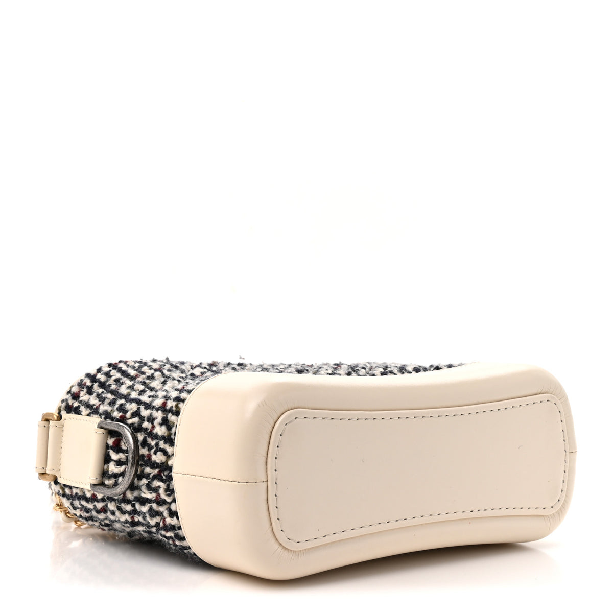 Chanel Tweed Calfskin Quilted Small Gabrielle Hobo Ivory Black 4 of 11