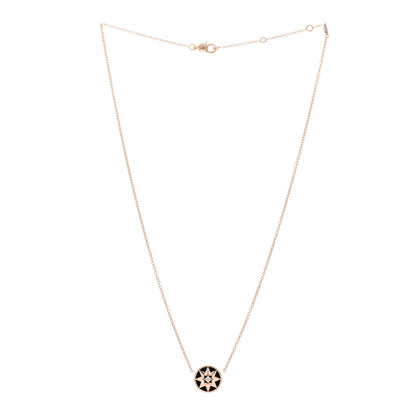 Christian Dior CHRISTIAN DIOR 18K Rose Gold Diamond Black Onyx Rose Des Vents Necklace 3 of 5