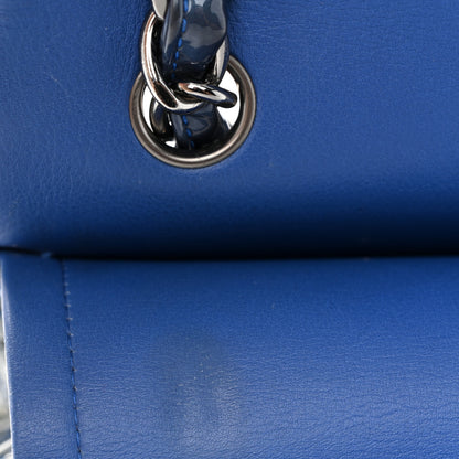 Chanel Patent Quilted Jumbo Double Flap Blue 13 of 20