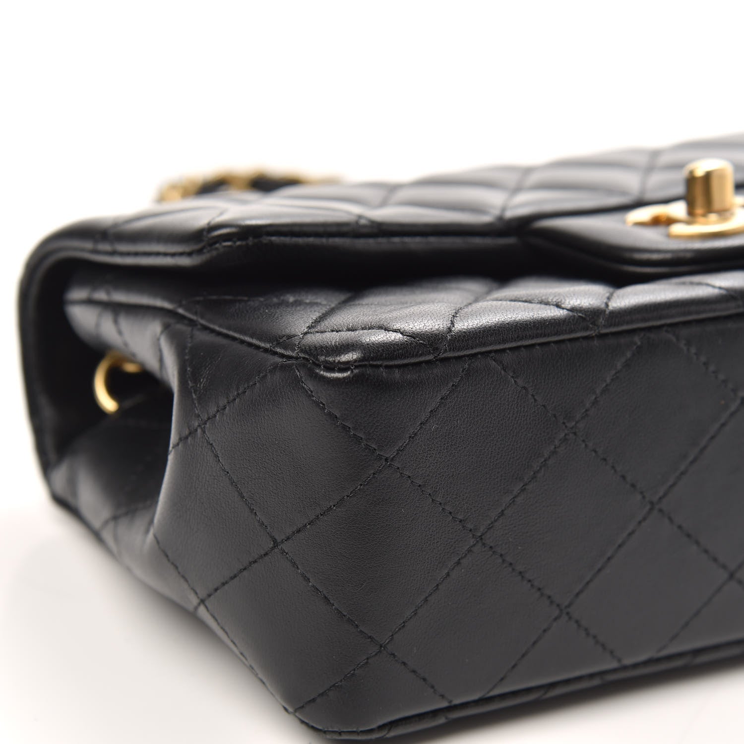 Chanel Lambskin Quilted Mini Rectangular Flap Black 8 of 15