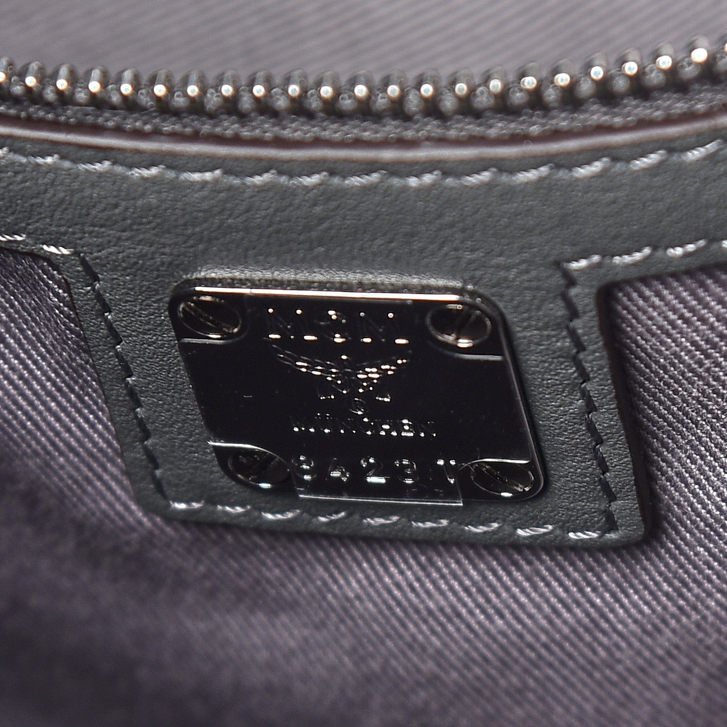 MCM Calfskin Ottomar Monogram Large Klara Hobo Charcoal 8 of 9
