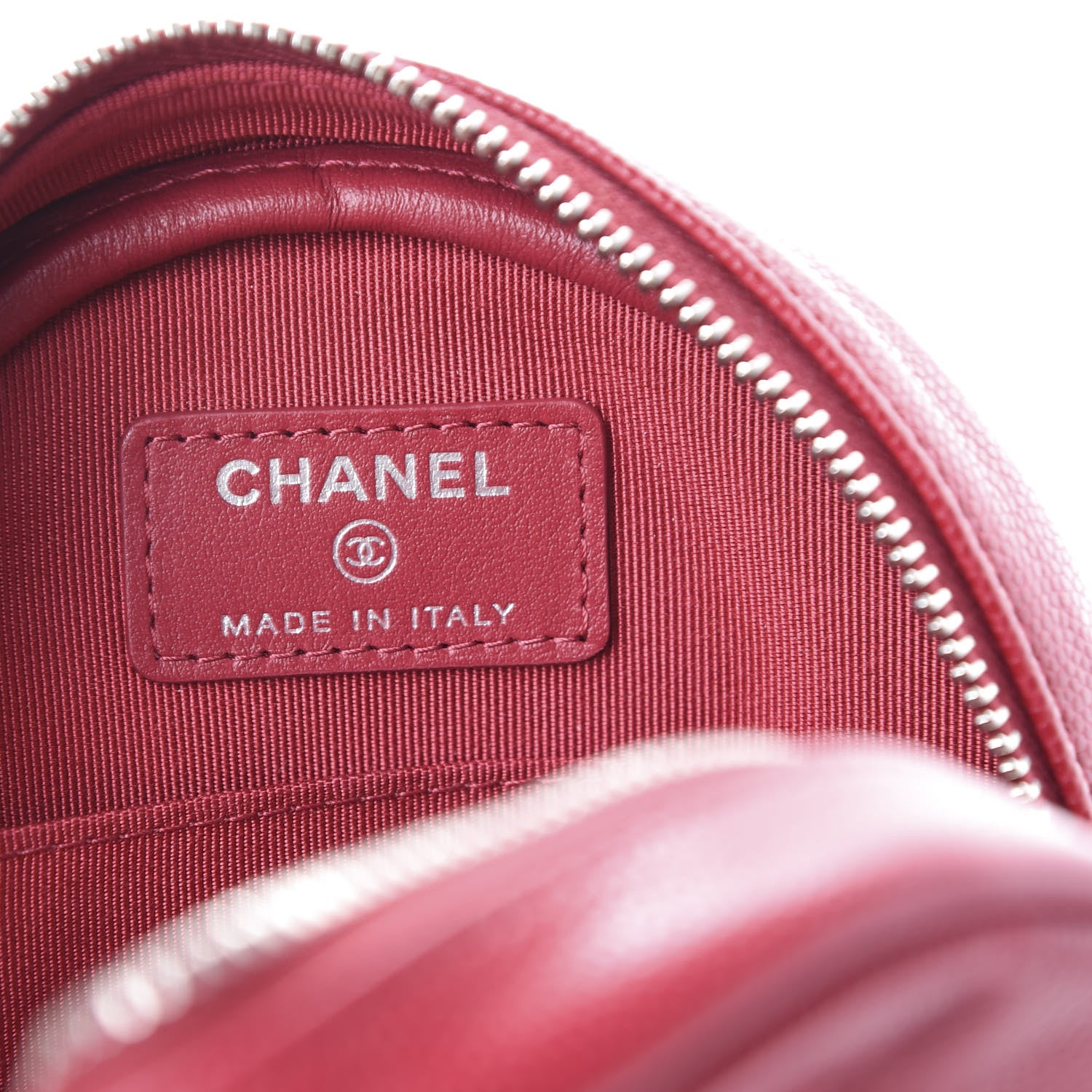 Chanel Caviar Quilted Round Clutch With Chain Dark Red 7 of 10