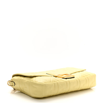 Fendi Nappa FF 1974 Embossed Large Baguette Banana 4 of 12