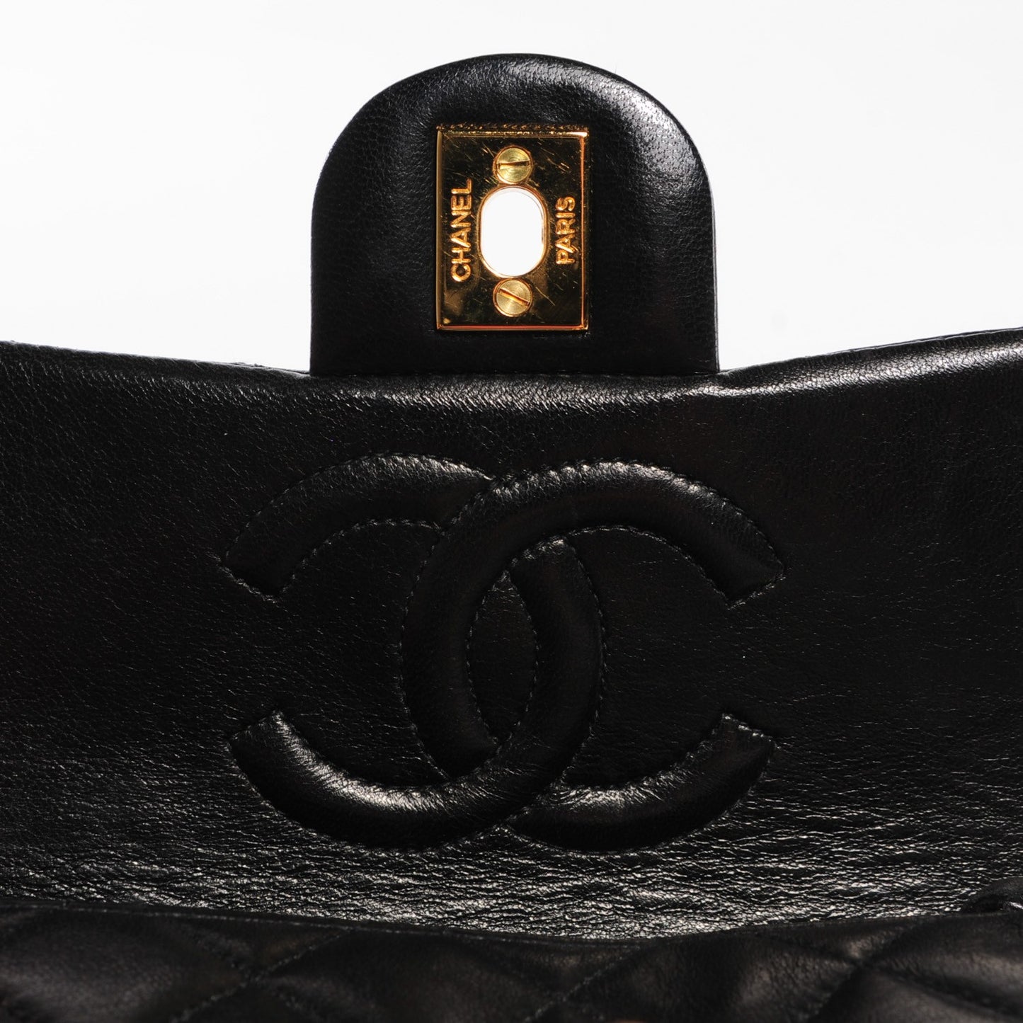 Lambskin Quilted Mini Square Flap Black
