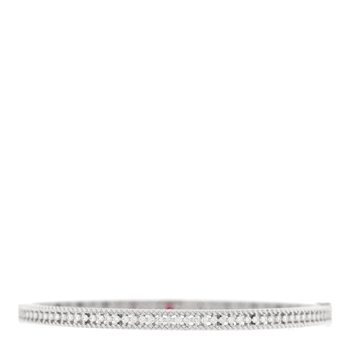 Roberto Coin 18K White Gold Diamond Symphony Princess Oval Bangle Bracelet 1 of 4
