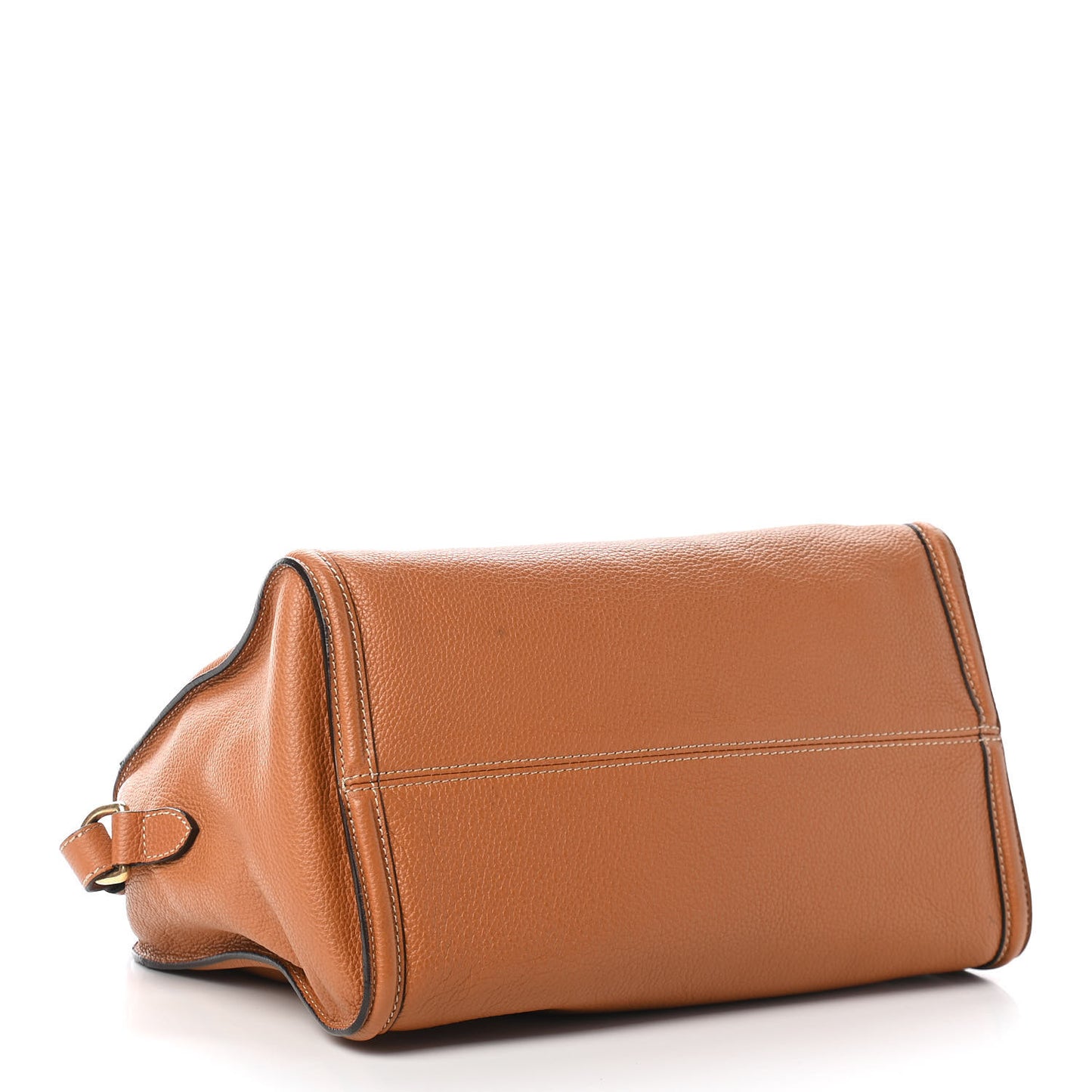 Pebbled Calfskin Small Skull Padlock Zip Around Tote Camel