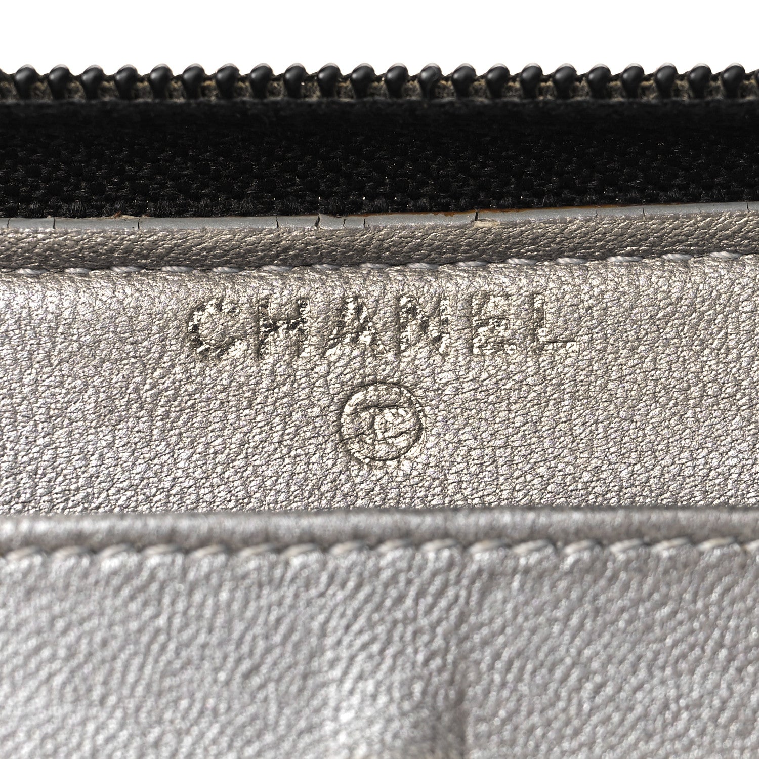 Chanel Lambskin Camellia Embossed Large Zip Around Gusset Wallet Black 6 of 11