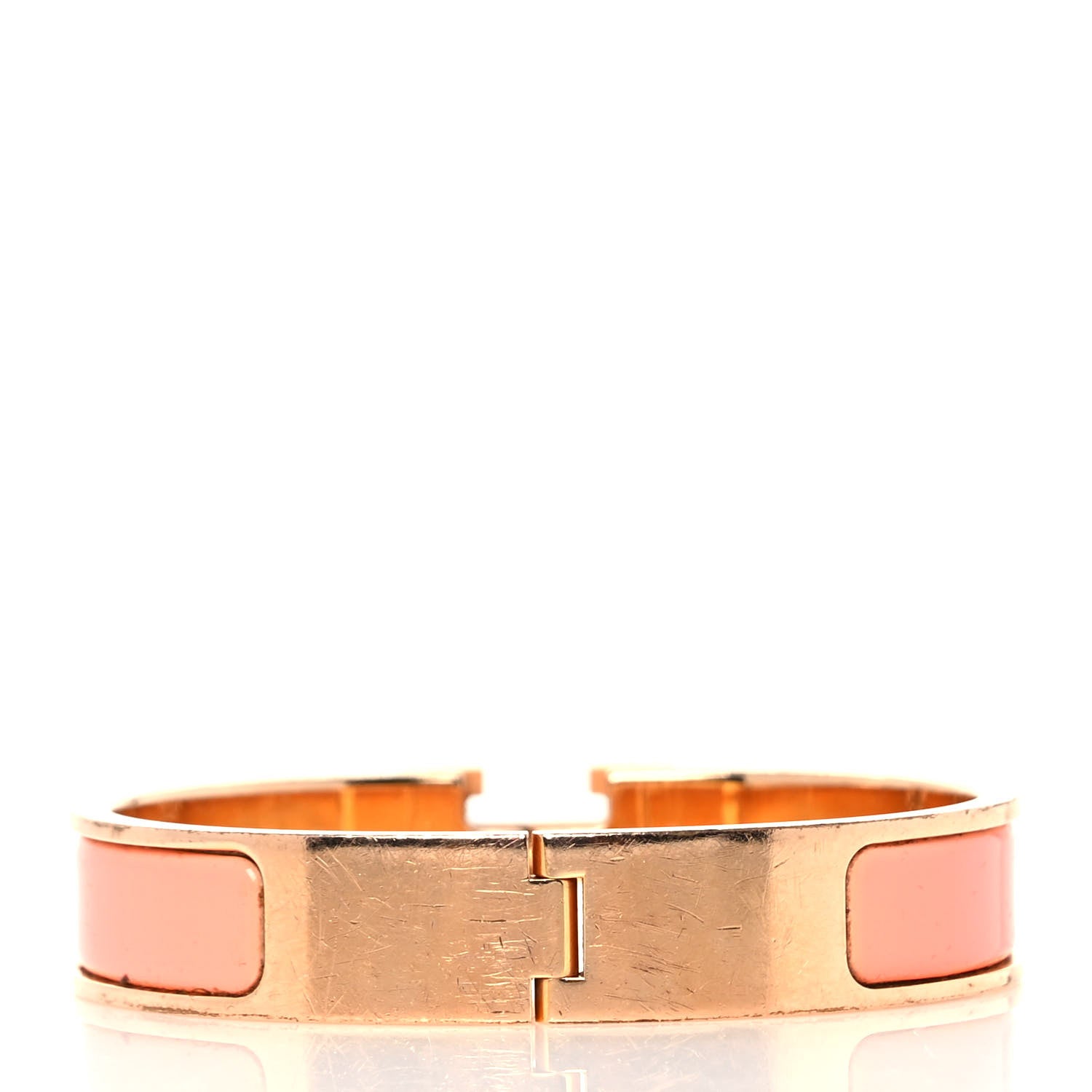 Hermes Enamel Narrow Clic Clac H Bracelet PM Peach Melba 3 of 6